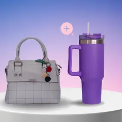 PEQUI - CARTERA GRIS + VASO TERMICO