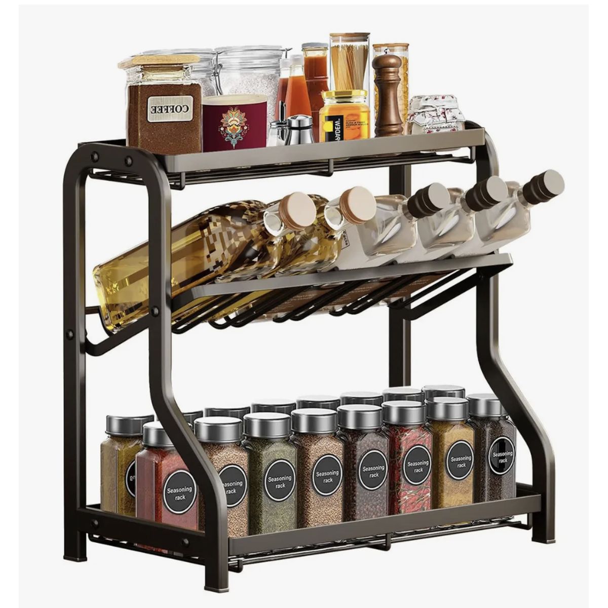 OKAY - Organizador Especieros Diseño Basculante 3 Niveles De Cocina