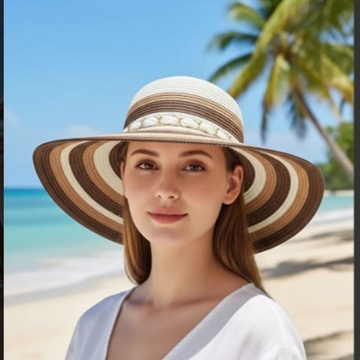 OMAS - Sombrero Mujer Playa Plegable Para El Sol Protección Uv