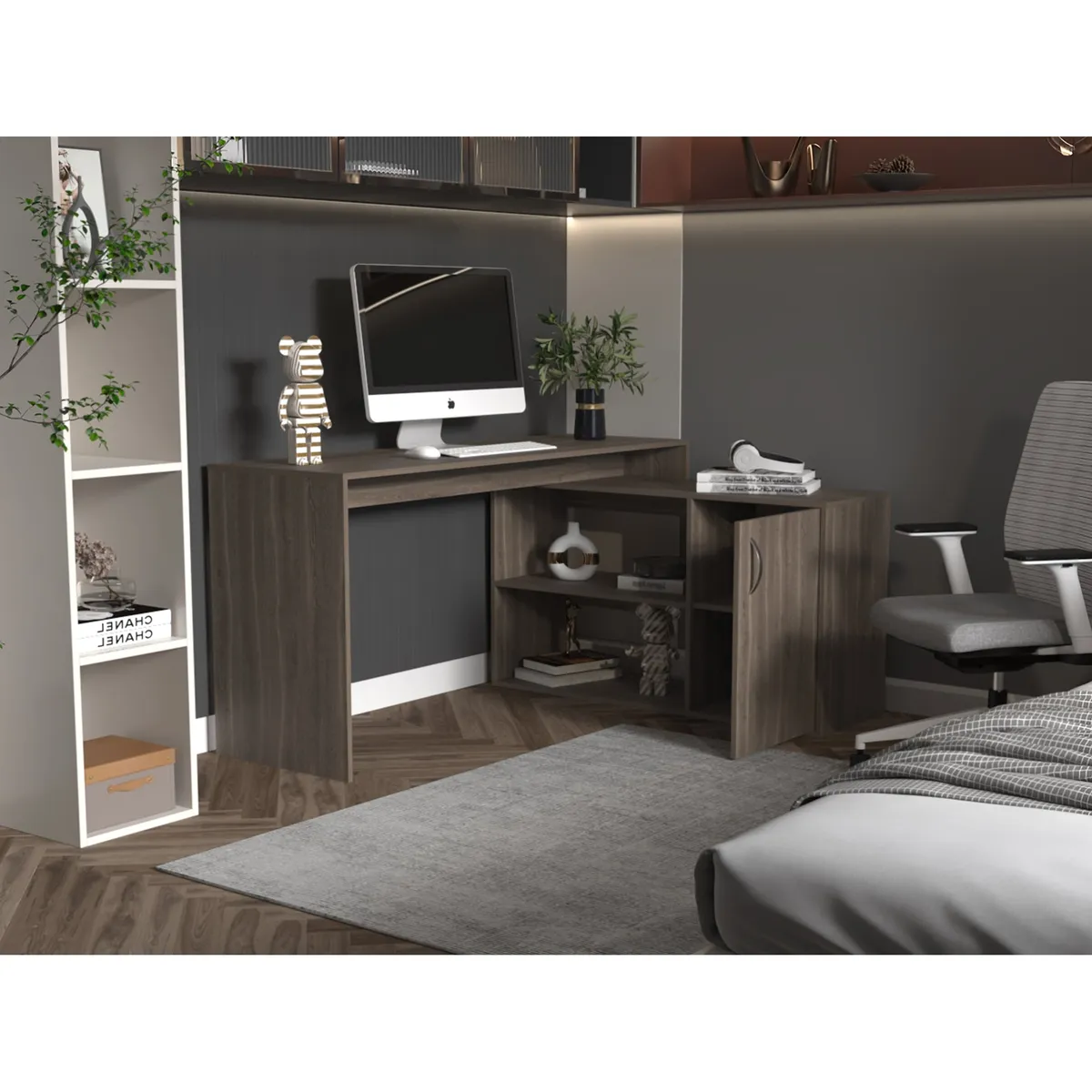 TUHOME - Escritorio En L 1 Puerta Axis 765x1515x1165 Cm Milan