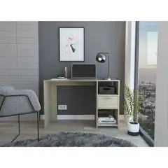 TUHOME - Escritorio Recto 1 Cajon Omma 73x110x433 Cm Rovere