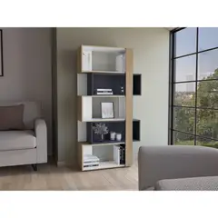 TUHOME - Biblioteca Cubo Beijing 1615x702x286 Cm Kronos Blanco Y Azul