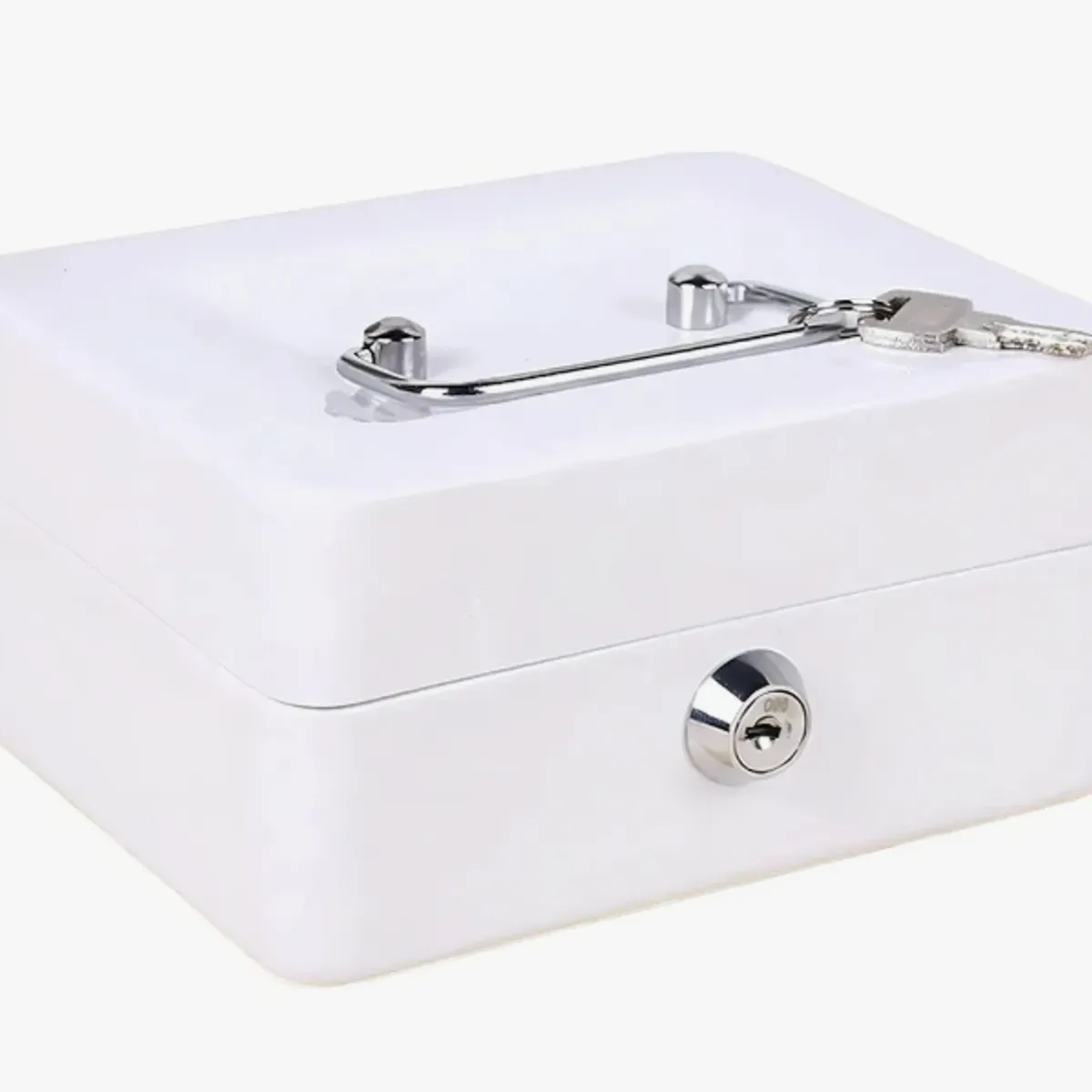 OKAY - Caja Fuerte Metálica Con Llave Para Dinero 15x12x8cm Color Blanco