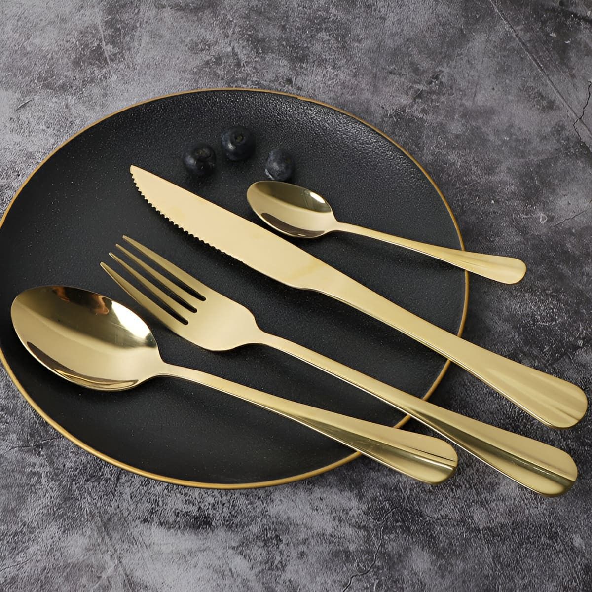 KITCHENWARE - Set De Cubiertos 24 Piezas Capri Color Dorado