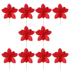 MIRO - Flor de navidad 10 unidades 23x30cm rojo