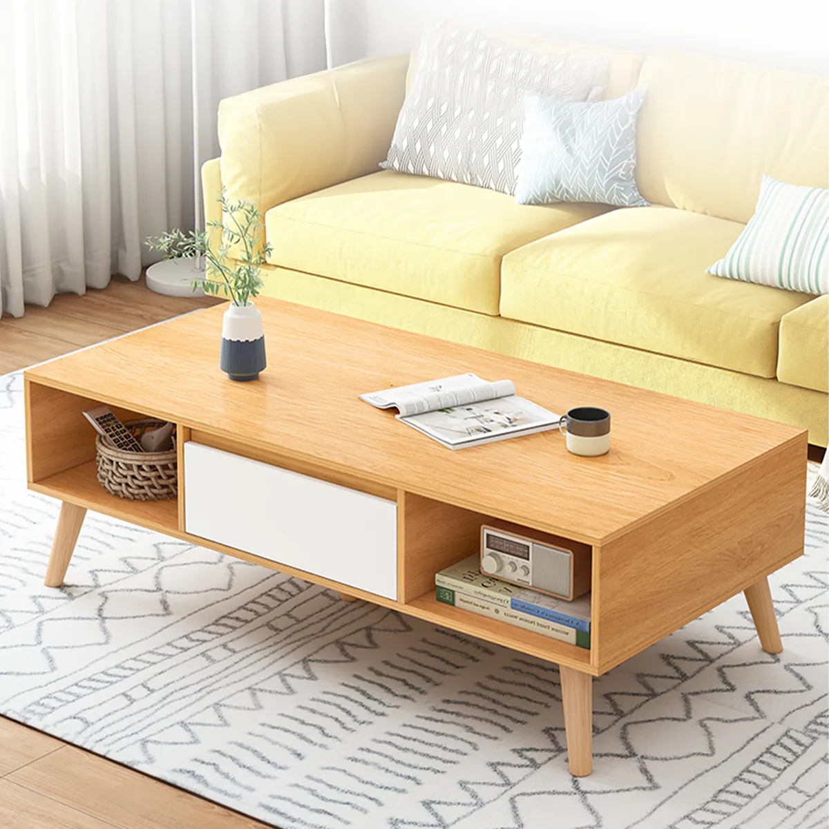 CASA BELLA - Mesa de centro madera 120x60x455 cms