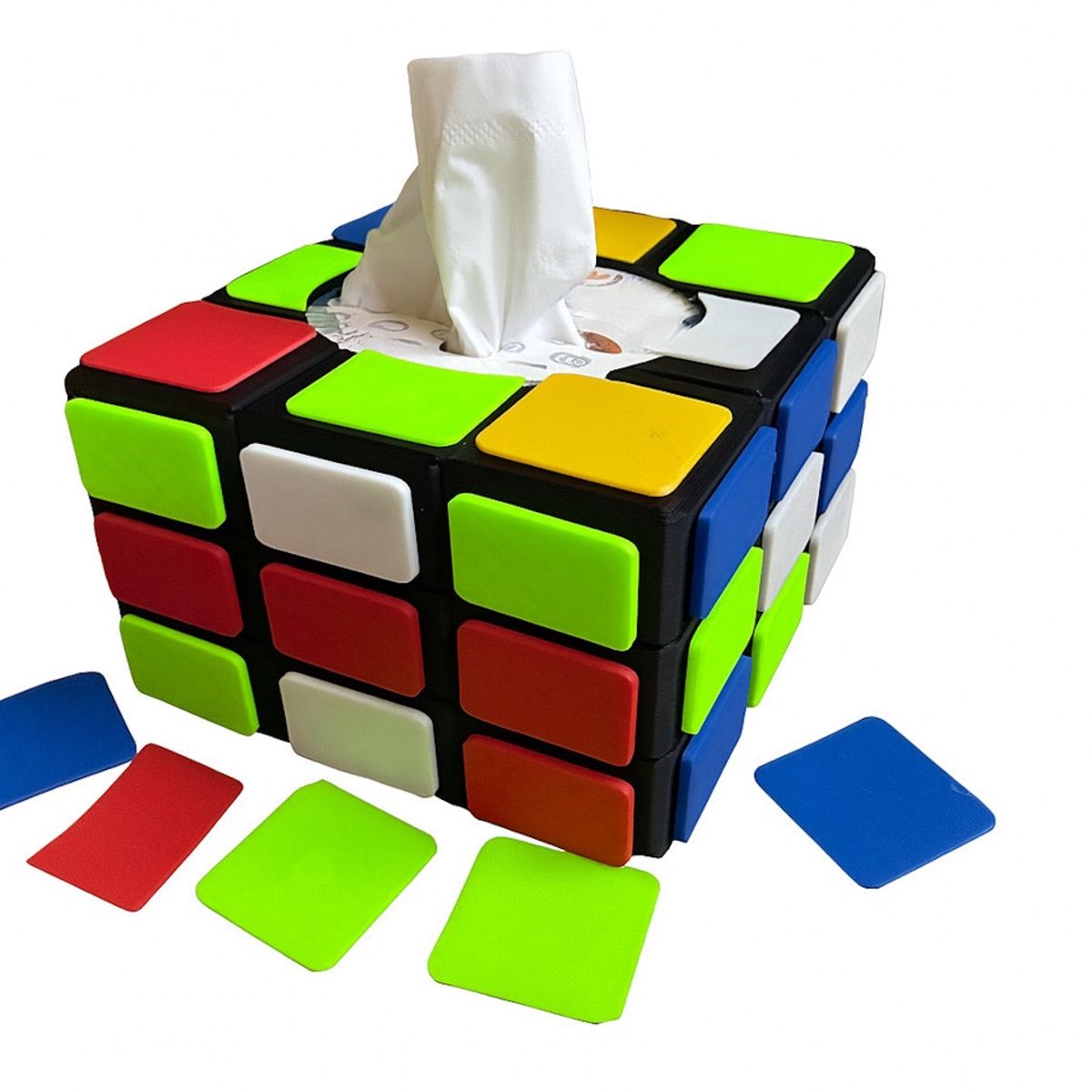 GENERICO - Cajita de pañuelos cubo rubick