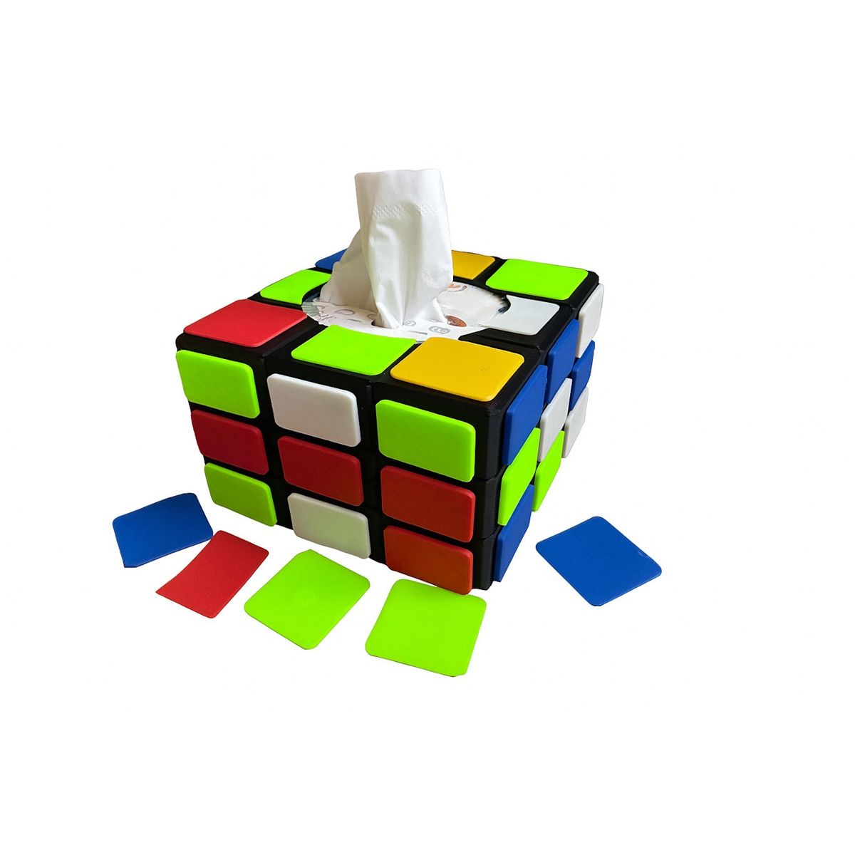 GENERICO - Cajita de pañuelos cubo rubick