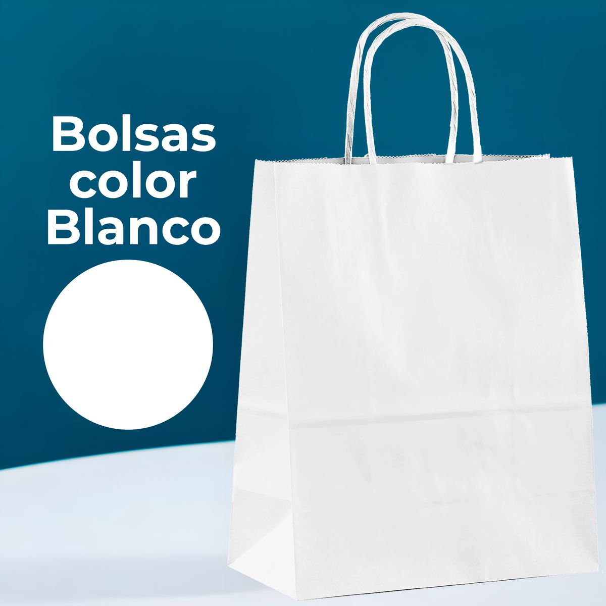 GENERICO - Bolsa Papel Kraft Ecológica Blanco 15X8X21 CM Pack X30