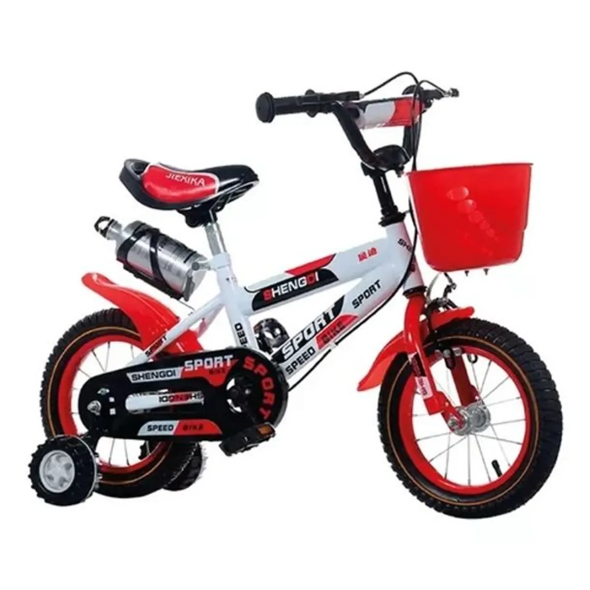 GENERICO - Bicicleta Infantil Con Ruedas de Entrenamiento Aro 12 Color - ROJO