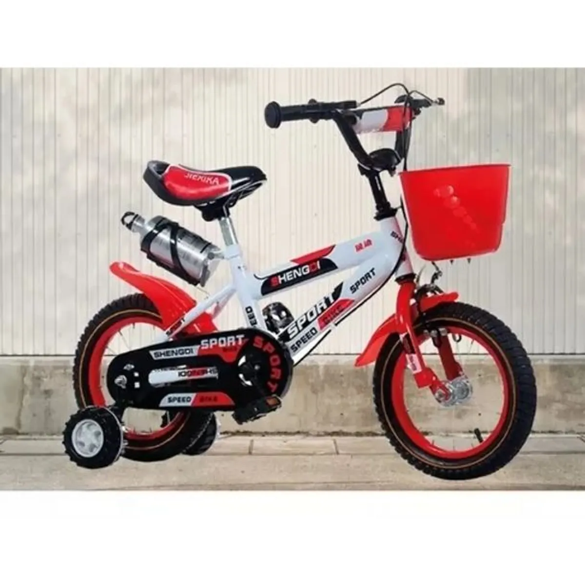 GENERICO - Bicicleta Infantil Con Ruedas de Entrenamiento Aro 12 Color - ROJO