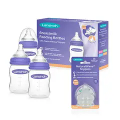 LANSINOH - Pack 3 mamaderas 160 ml + 2 u tetinas flujo M