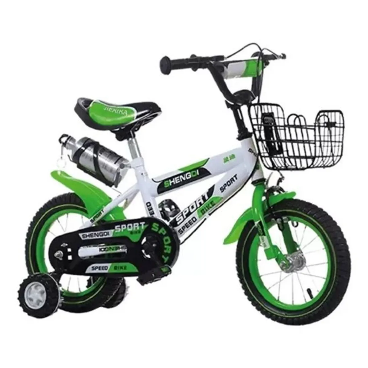 GENERICO - Bicicleta Infantil Con Ruedas de Entrenamiento Aro 12 Color - VERDE