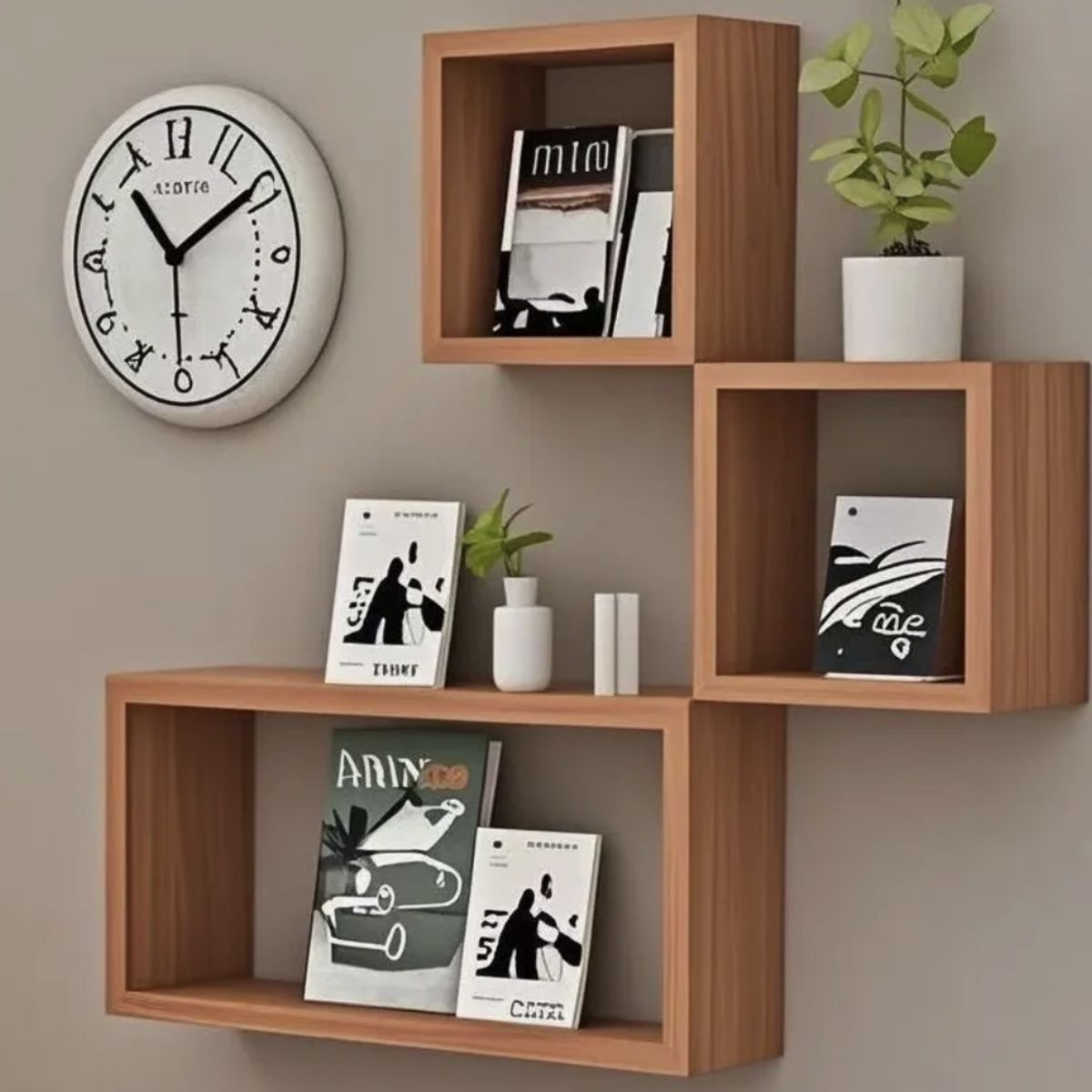 OKAY - Estanterías De Caja Flotante Set 3 Rectangular Decoración