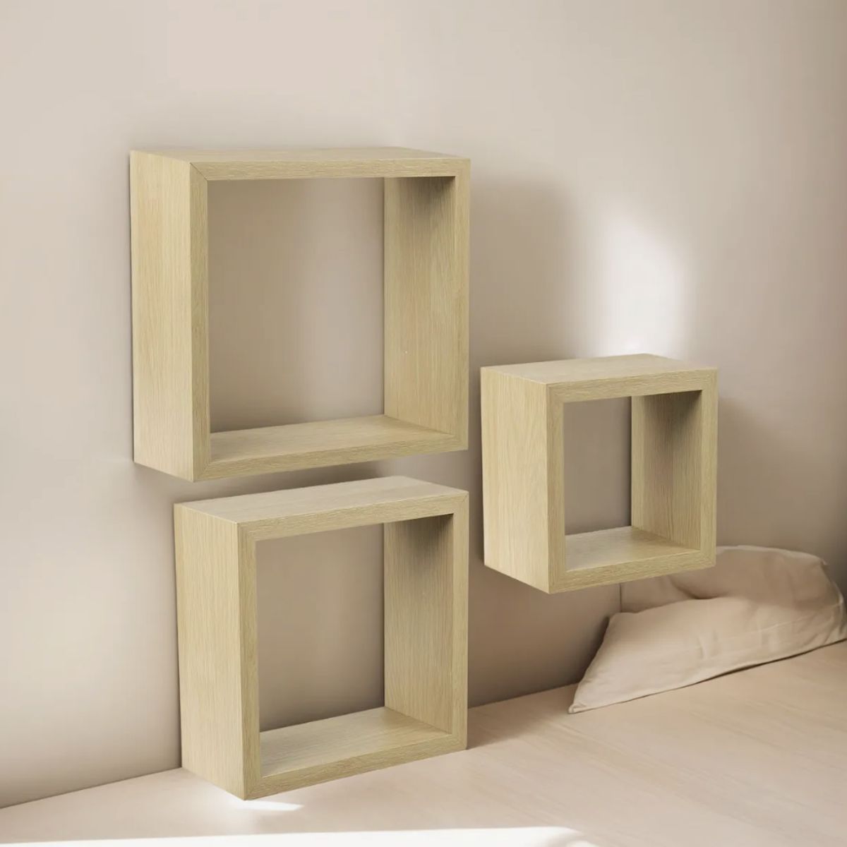 OKAY - Estanterías De Caja Flotante Set 3 Cubo Cuadrado Decoración