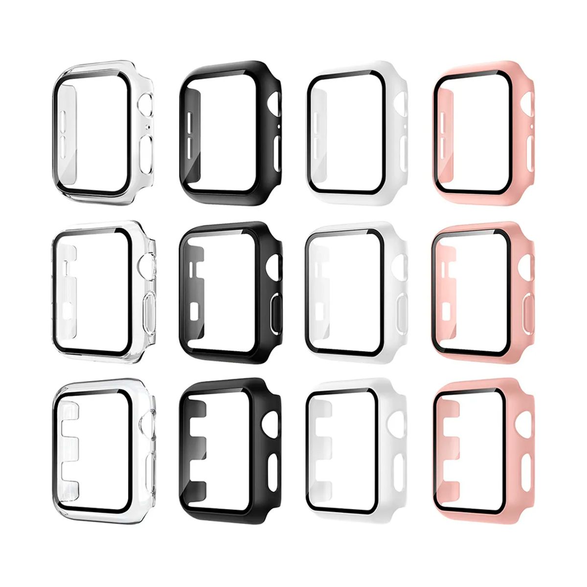 GENERICO - Protector Carcasa Slim + Glass Para Apple Watch 38mm Negro