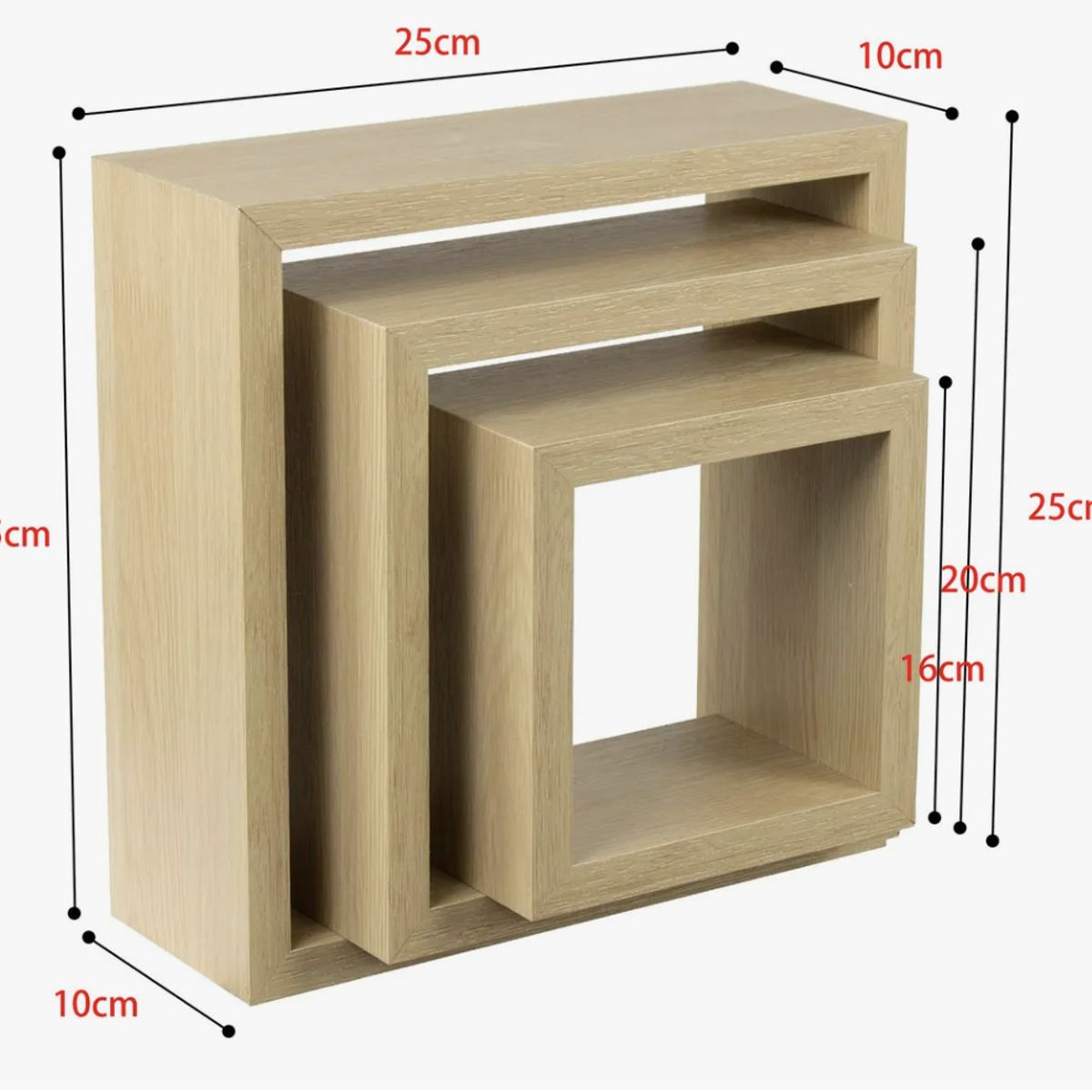 OKAY - Estanterías De Caja Flotante Set 3 Cubo Cuadrado Decoración