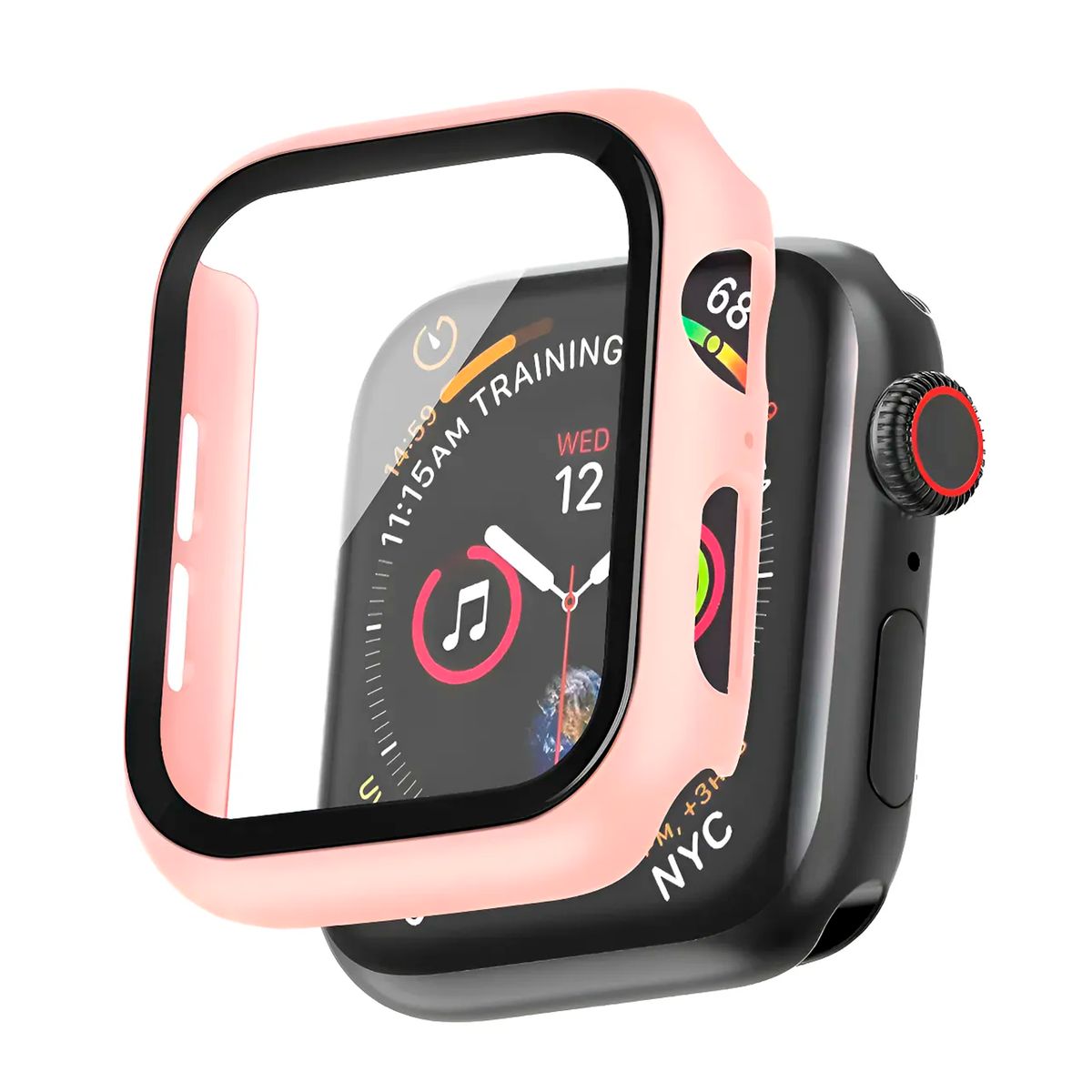 GENERICO - Protector Carcasa Slim + Glass Para Apple Watch 38mm Rosado