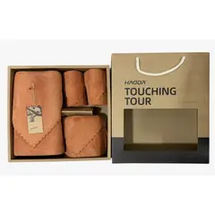 OKAY - Set 4 Toallas Baño Suave De Vellón Coral Con Caja De Regalo