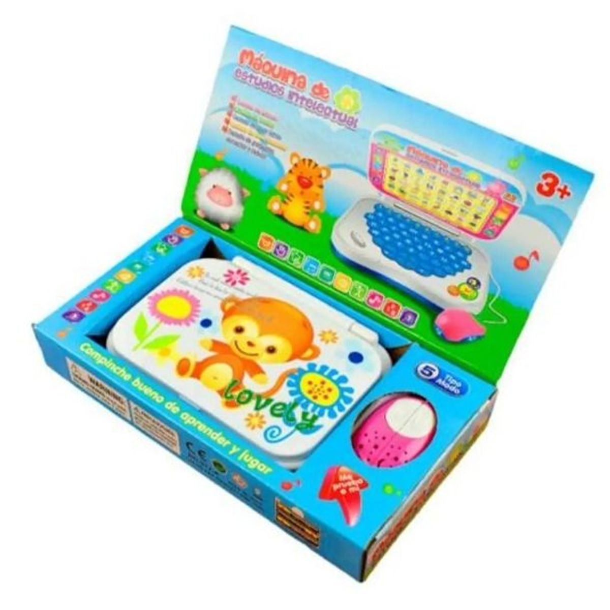 GENERICO - Mini Computador Infantil Didáctico Enseñanza Juegos Diseños