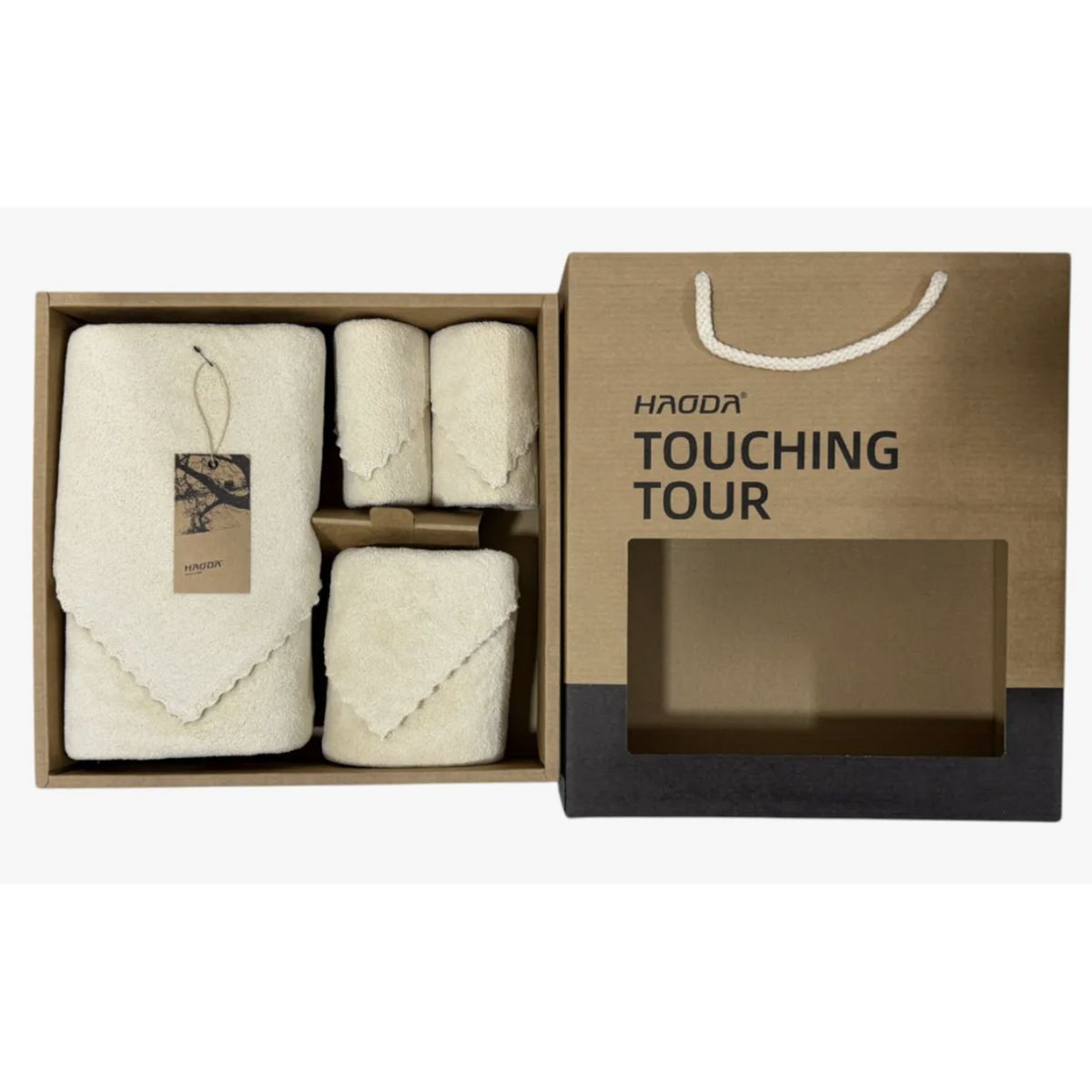OKAY - Set 4 Toallas Baño Suave De Vellón Coral Con Caja De Regalo