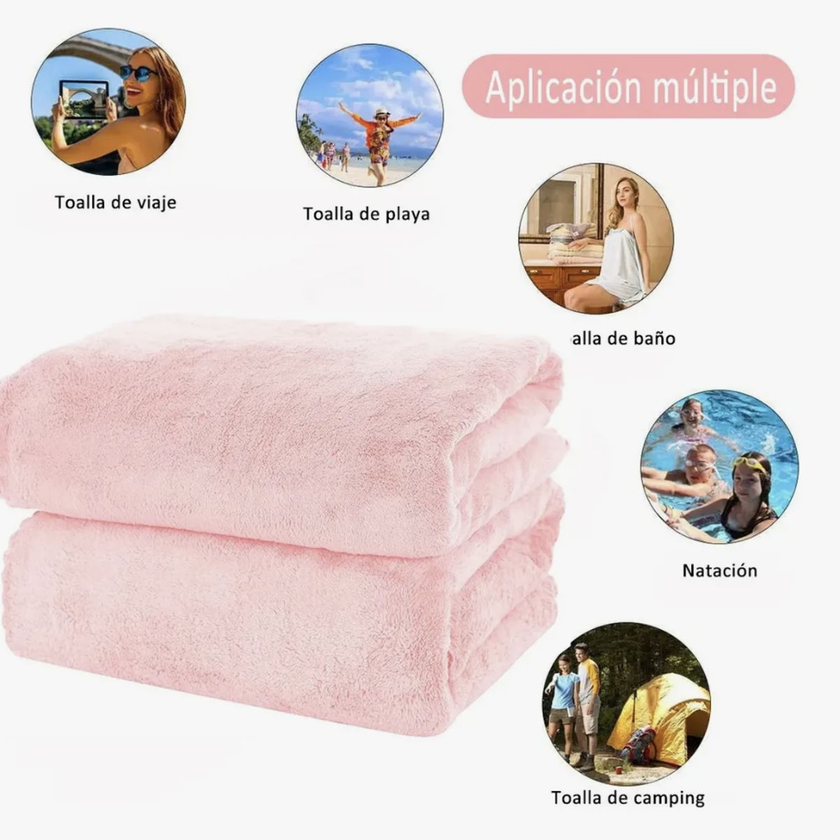 OKAY - Set 4 Toallas Baño Suave De Vellón Coral Con Caja De Regalo