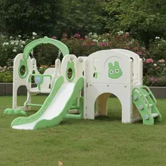 IGPRO - Resbalín 6 en 1 columpio, aro, telescopio, almacenamiento y juego de perforación verde