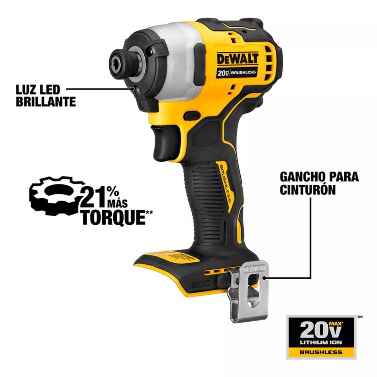 DEWALT - ATORNILLADOR IMPACTO DEWALT ATOMIC 20V DCF809D2