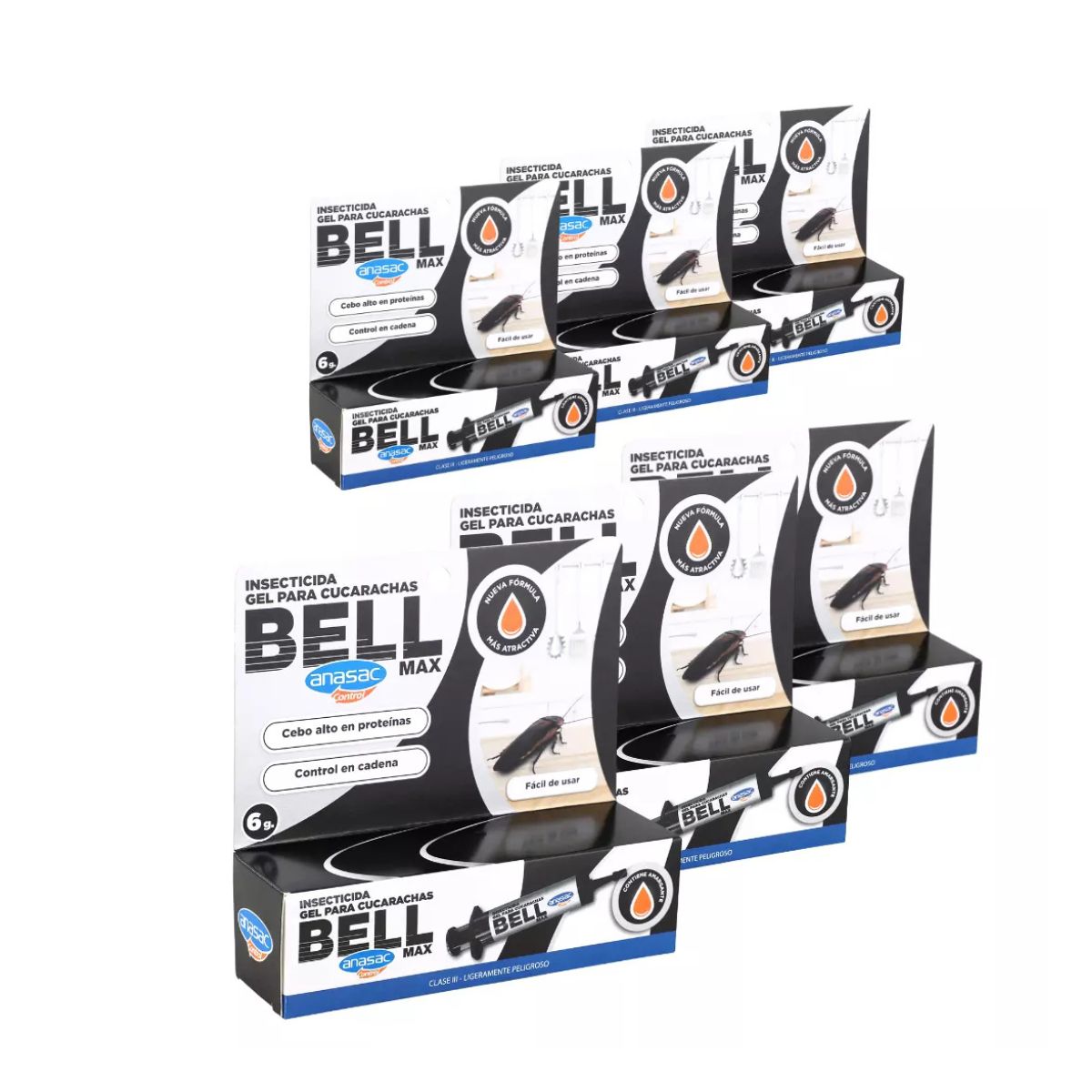 ANASAC - Pack 6x Bell Max Gel Para Cucarachas 6 Gr - Anasac