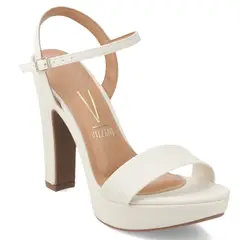 VIZZANO - Sandalia Fiesta Taco Ancho Blanco Mujer