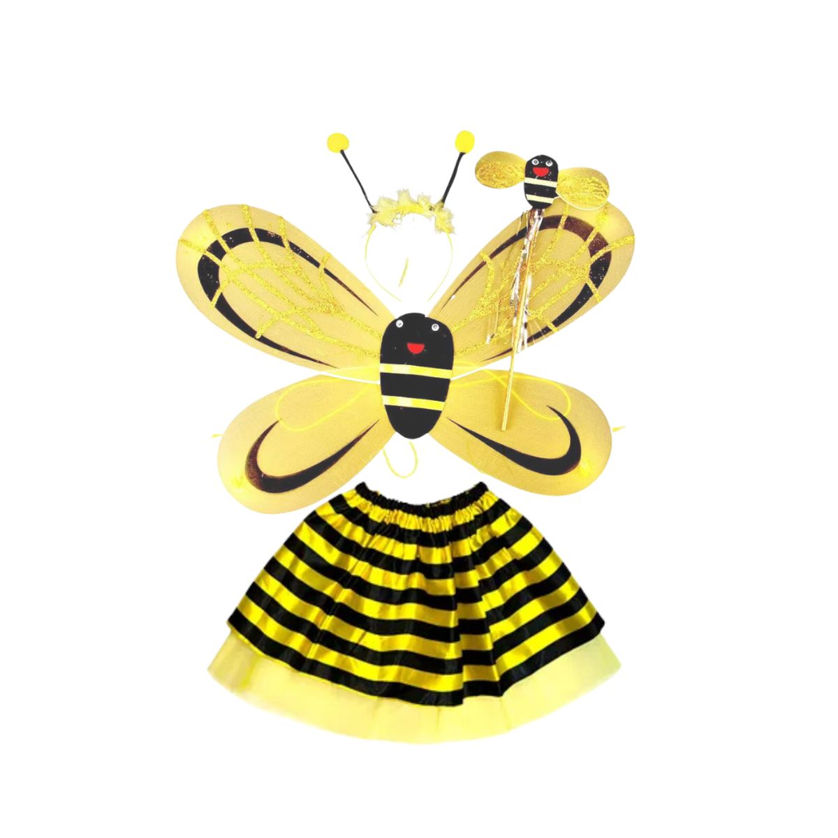 GENERICO - Disfraz Abejita Niñas Cintillo Varita Alitas Y Tutu