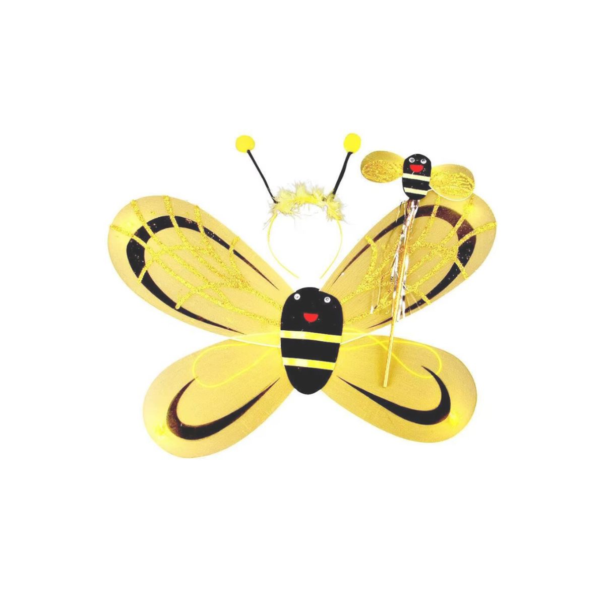 GENERICO - Disfraz Abejita Niñas Cintillo Varita Alitas Y Tutu