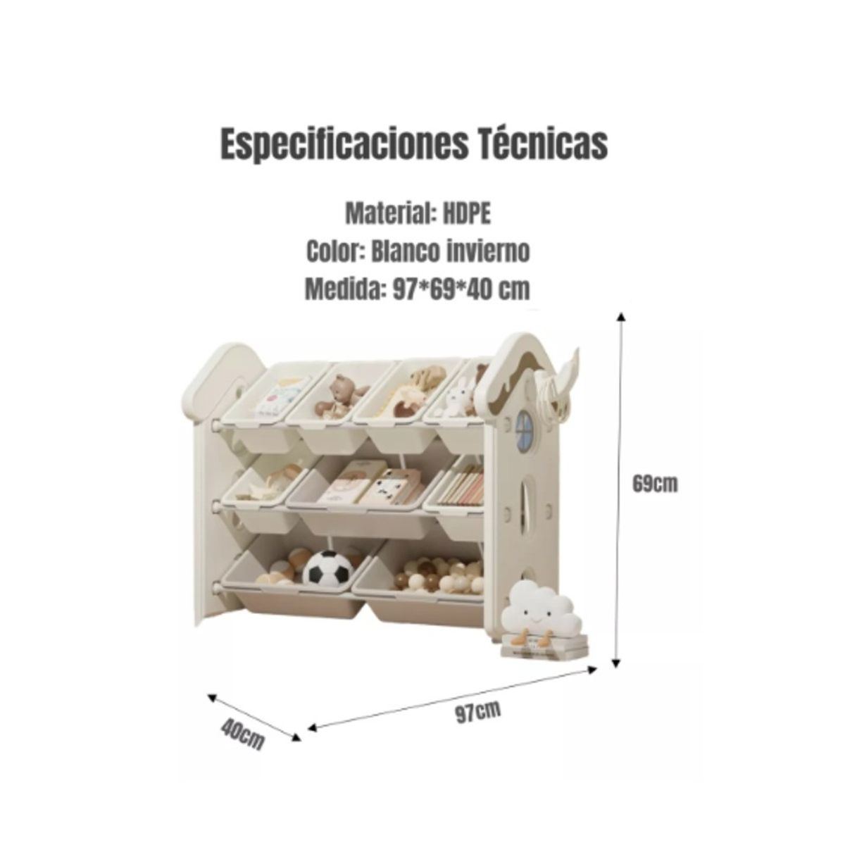 MUNDO MAGIA - Estante Infantil Organizador De Juguetes