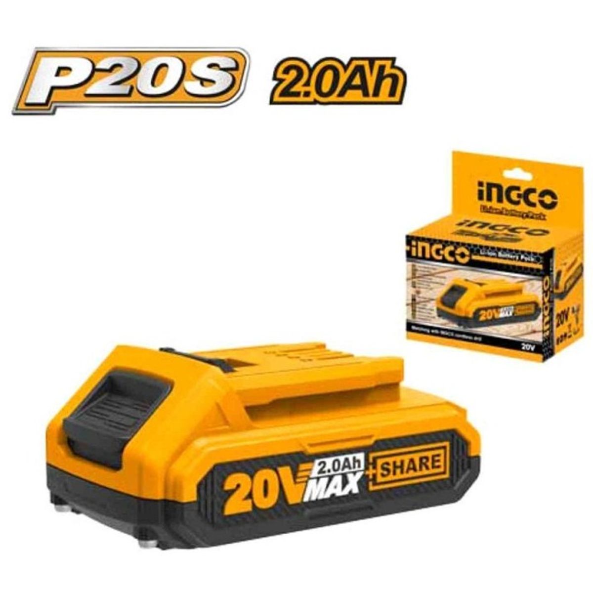 INGCO - batería de iones de litio de 20V y 20Ah de Ingco