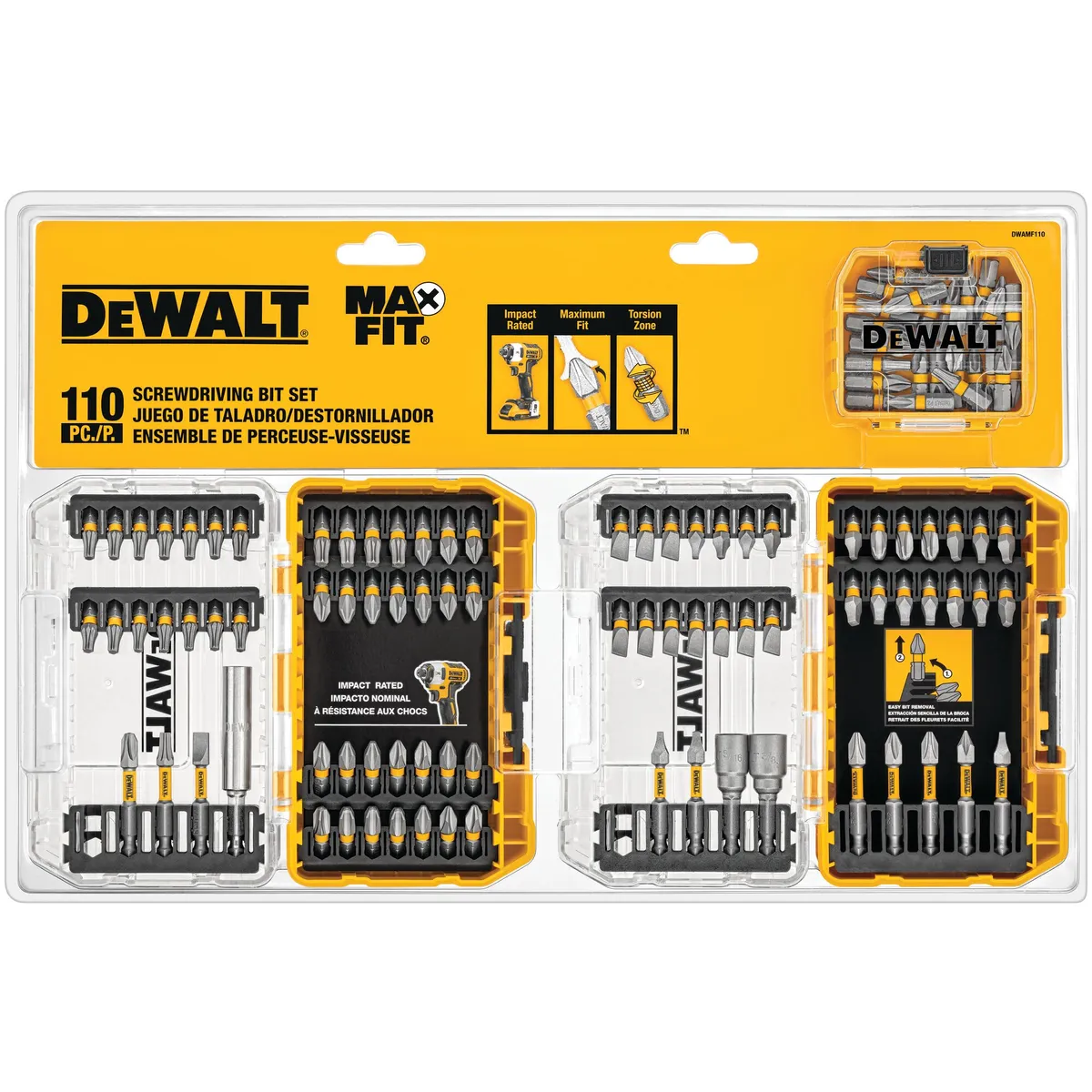 DEWALT - Set Atornillar 110 piezas MAXFIT DEWALT