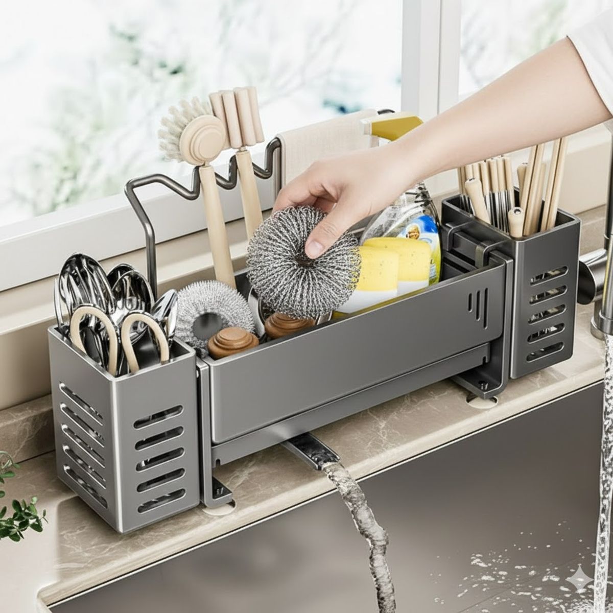 ORGANIZADOR DE FREGADERO ESPONJAS BRILLOS UTENSILIOS DE COCINA MP, marca GENERICO - Foto Principal