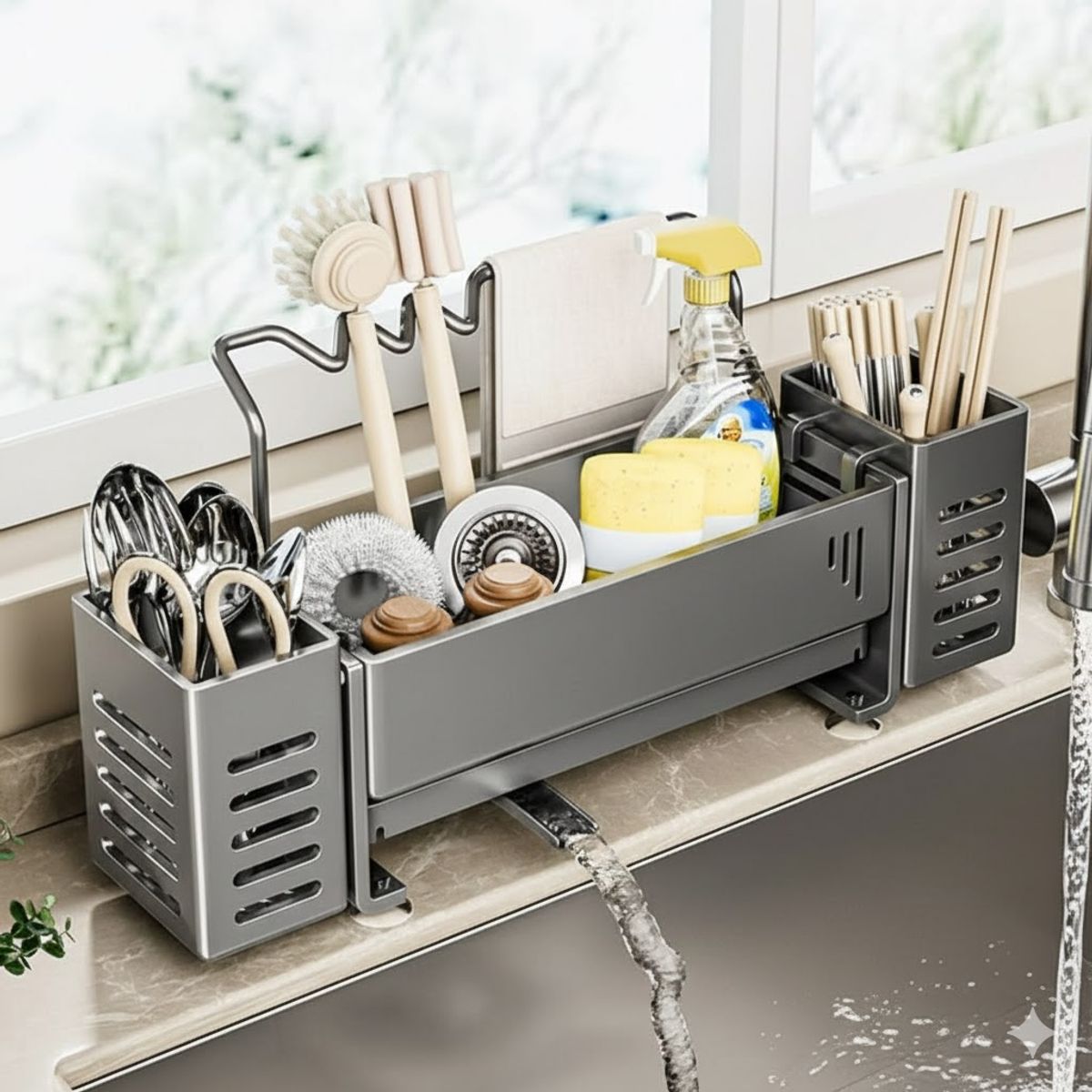 ORGANIZADOR DE FREGADERO ESPONJAS BRILLOS UTENSILIOS DE COCINA MP, marca GENERICO - Foto 2
