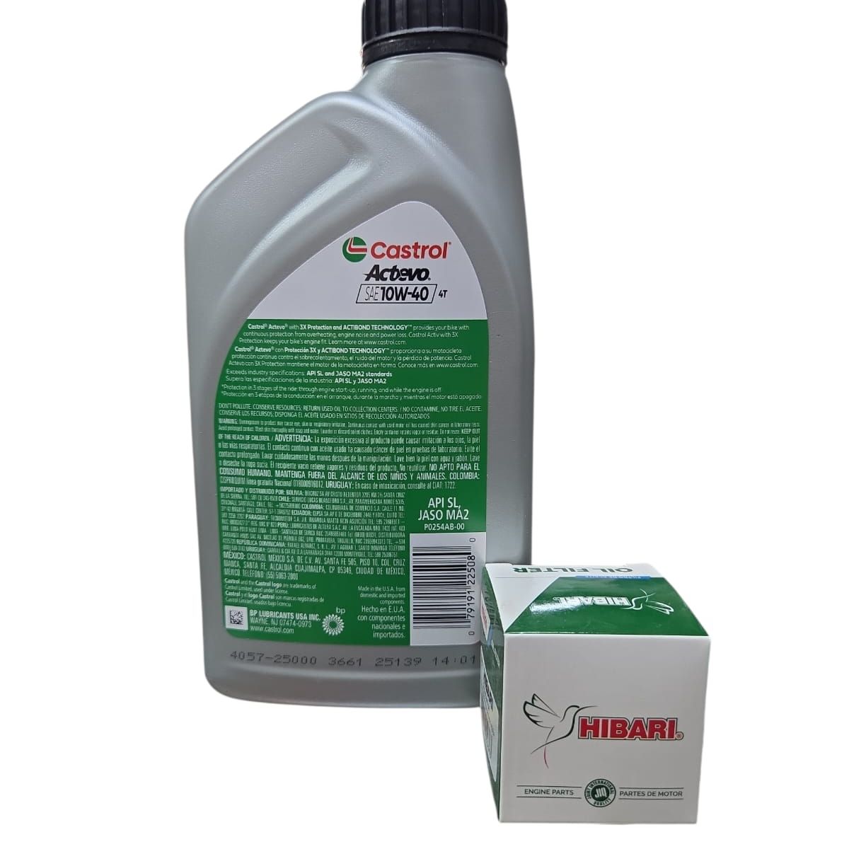 CASTROL - Kit Mantencion Moto Yamaha Xtz 150 / 10w 40 + Filtro Japón