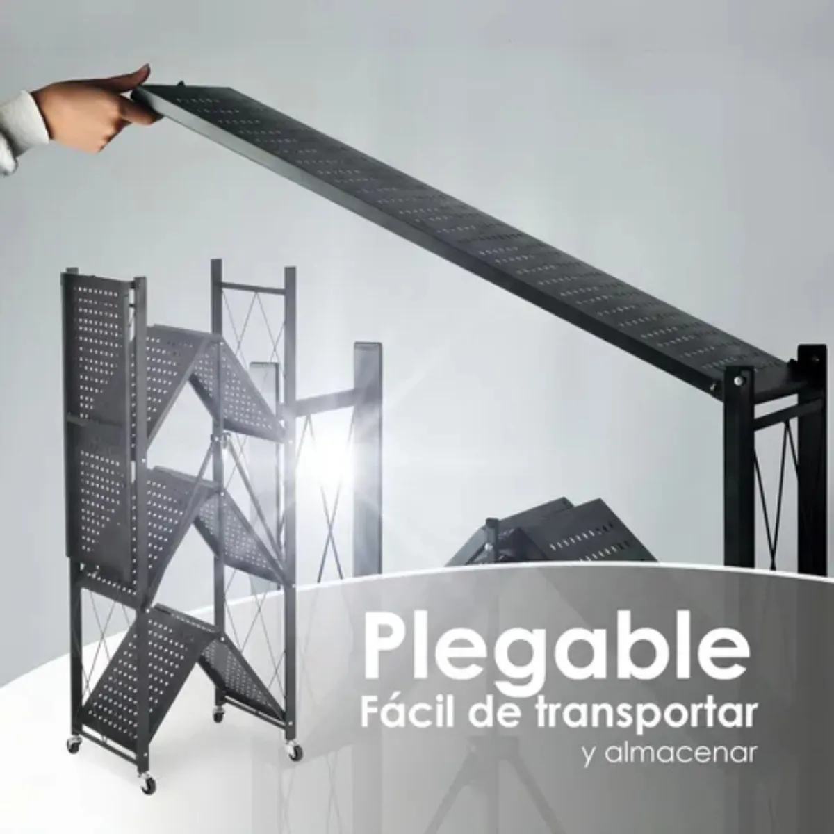 HOMEBRANDT - Carro Organizador Estante Plegable 4 Niveles Ruedas Cocina
