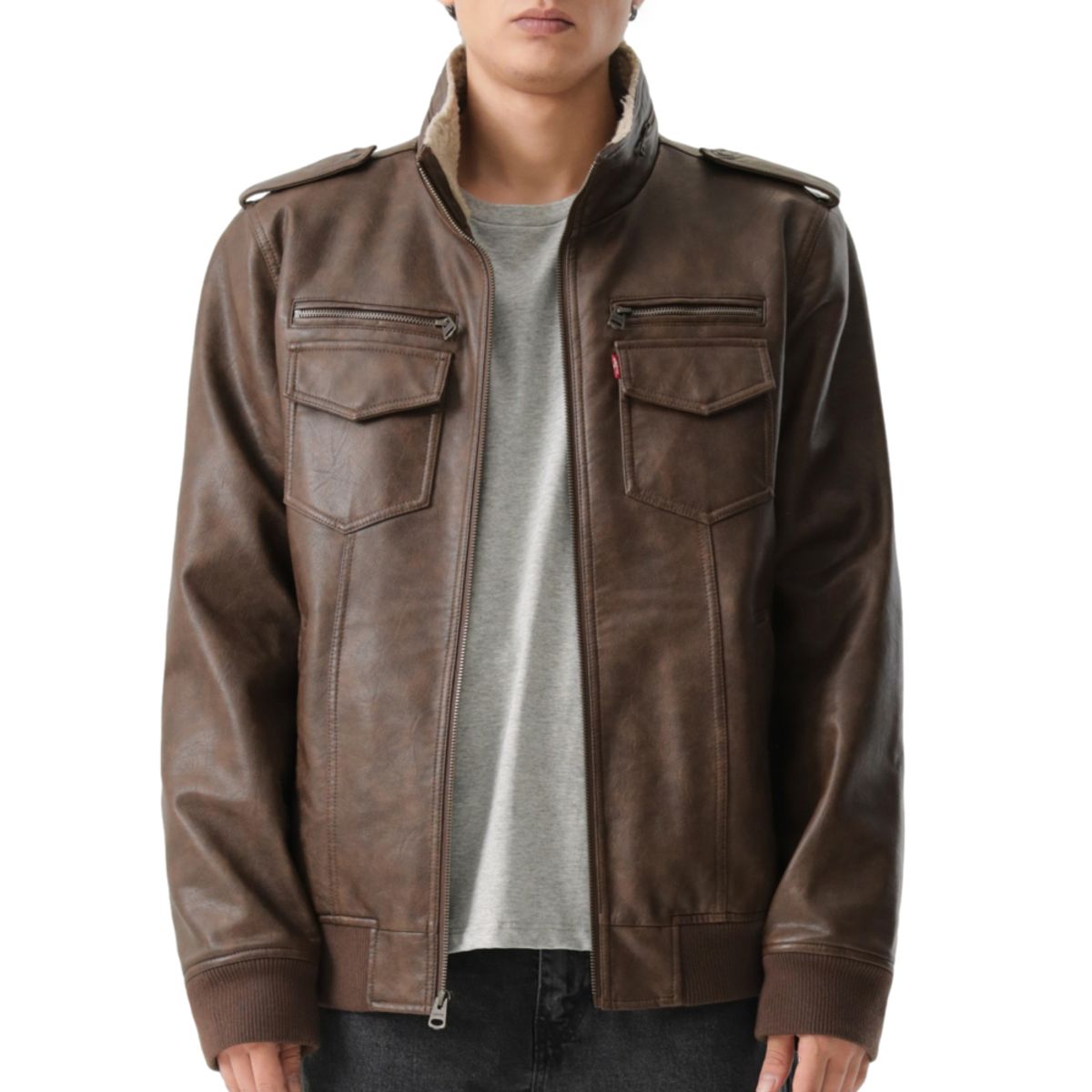 LEVIS - Chaqueta Hombre Military Bomber Café Levis