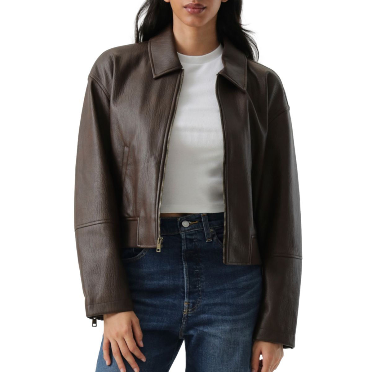 LEVIS - Chaqueta Mujer Shrunken Bomber Café Levis