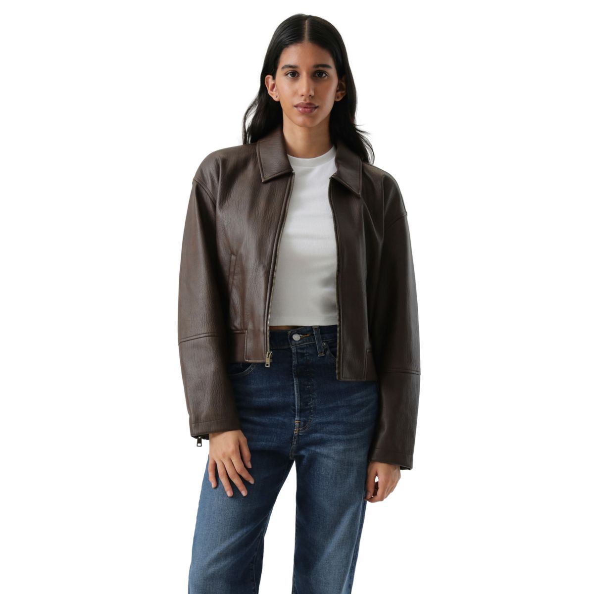 LEVIS - Chaqueta Mujer Shrunken Bomber Café Levis