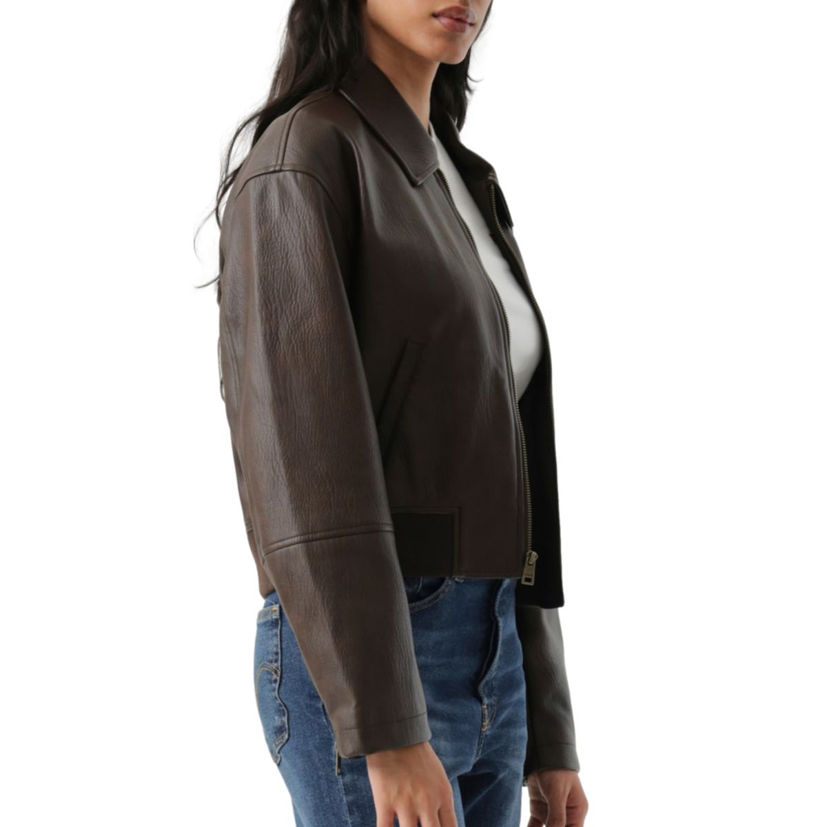 LEVIS - Chaqueta Mujer Shrunken Bomber Café Levis