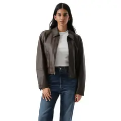 LEVIS - Chaqueta Mujer Shrunken Bomber Café