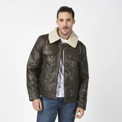 LEVIS - Chaqueta Hombre Sherpa Collar Café