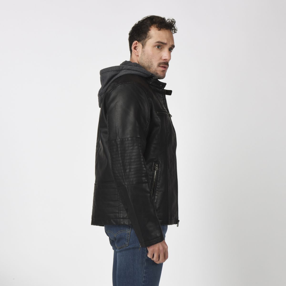 LEVIS - Chaqueta Hombre Cut Racer W/ Hood Negro Levis