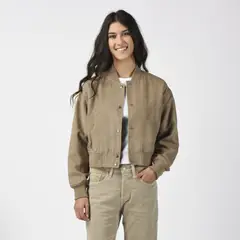 LEVIS - Chaqueta Mujer Cropped Varsity Bomber Café