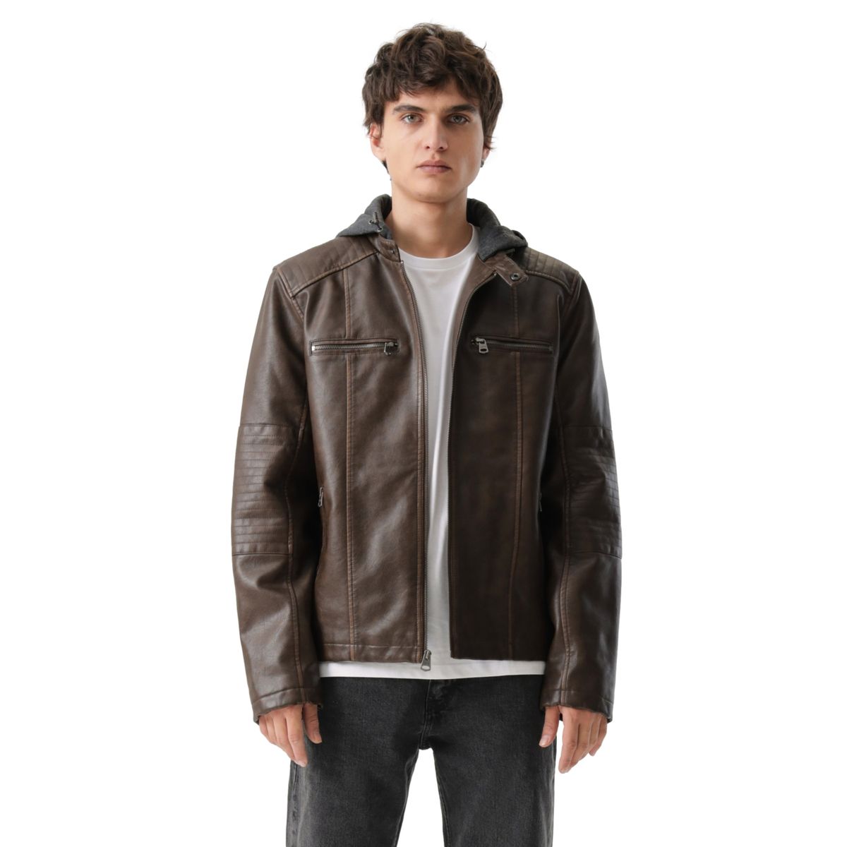LEVIS - Chaqueta Hombre Cut Racer W/ Hood Café Levis