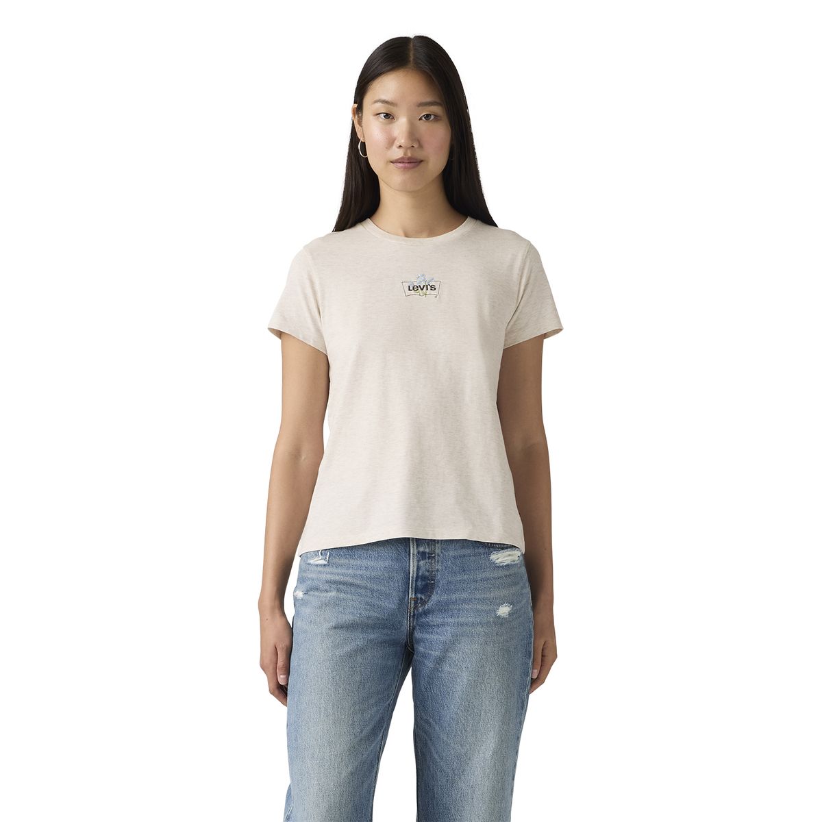 LEVIS - Polera Mujer The Perfect Tee Beige Levis