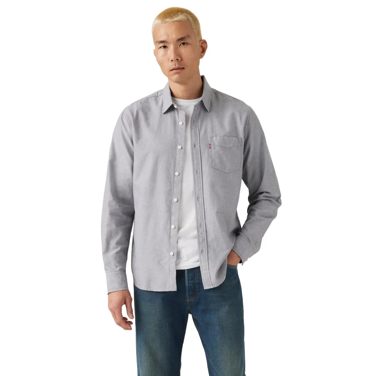 LEVIS - Camisa Hombre Classic 1 Pkt Standard Gris Levis
